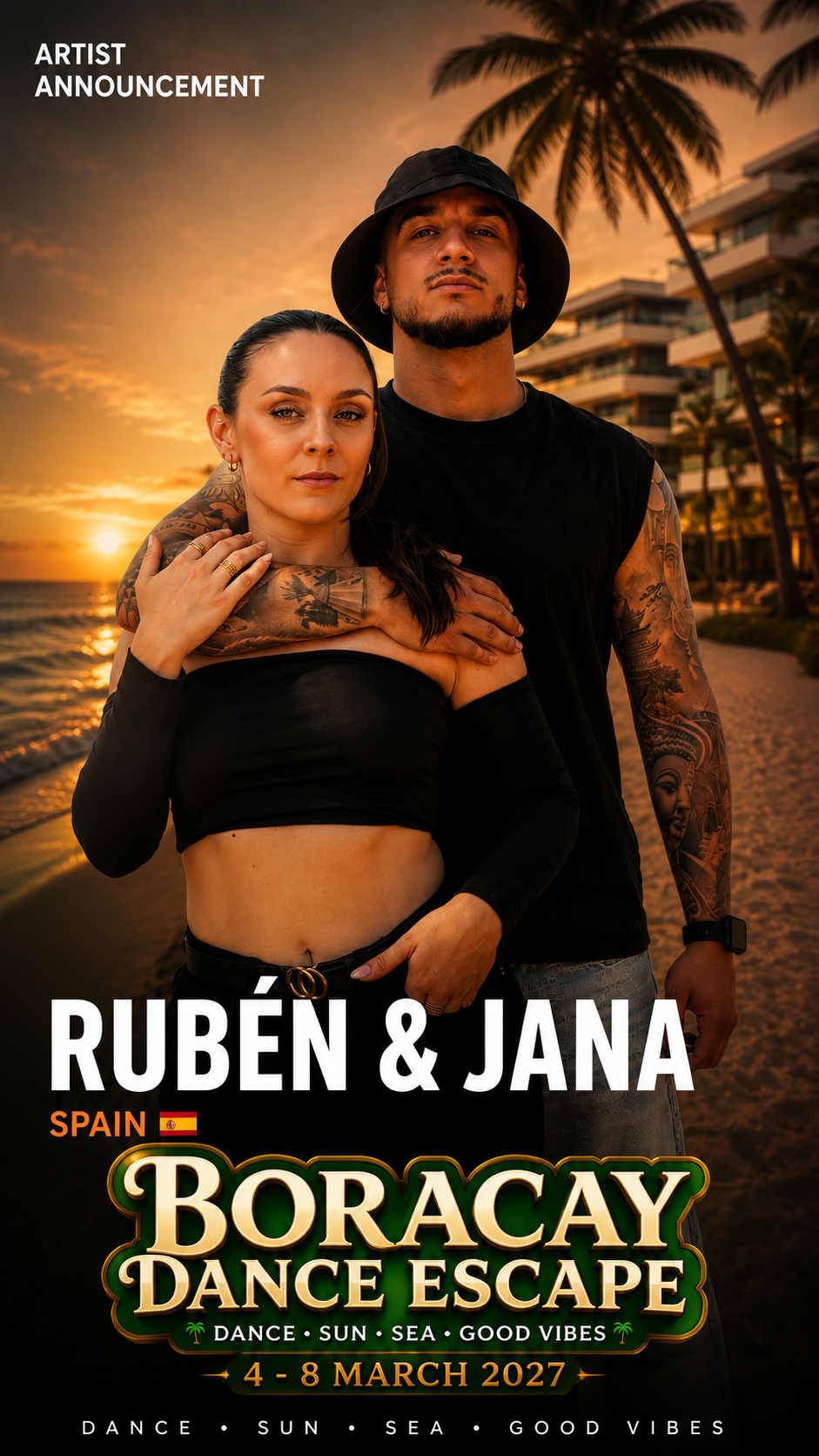 Rubén and Jana from Spain, Sensual Bachata teachers at Boracay Dance Escape