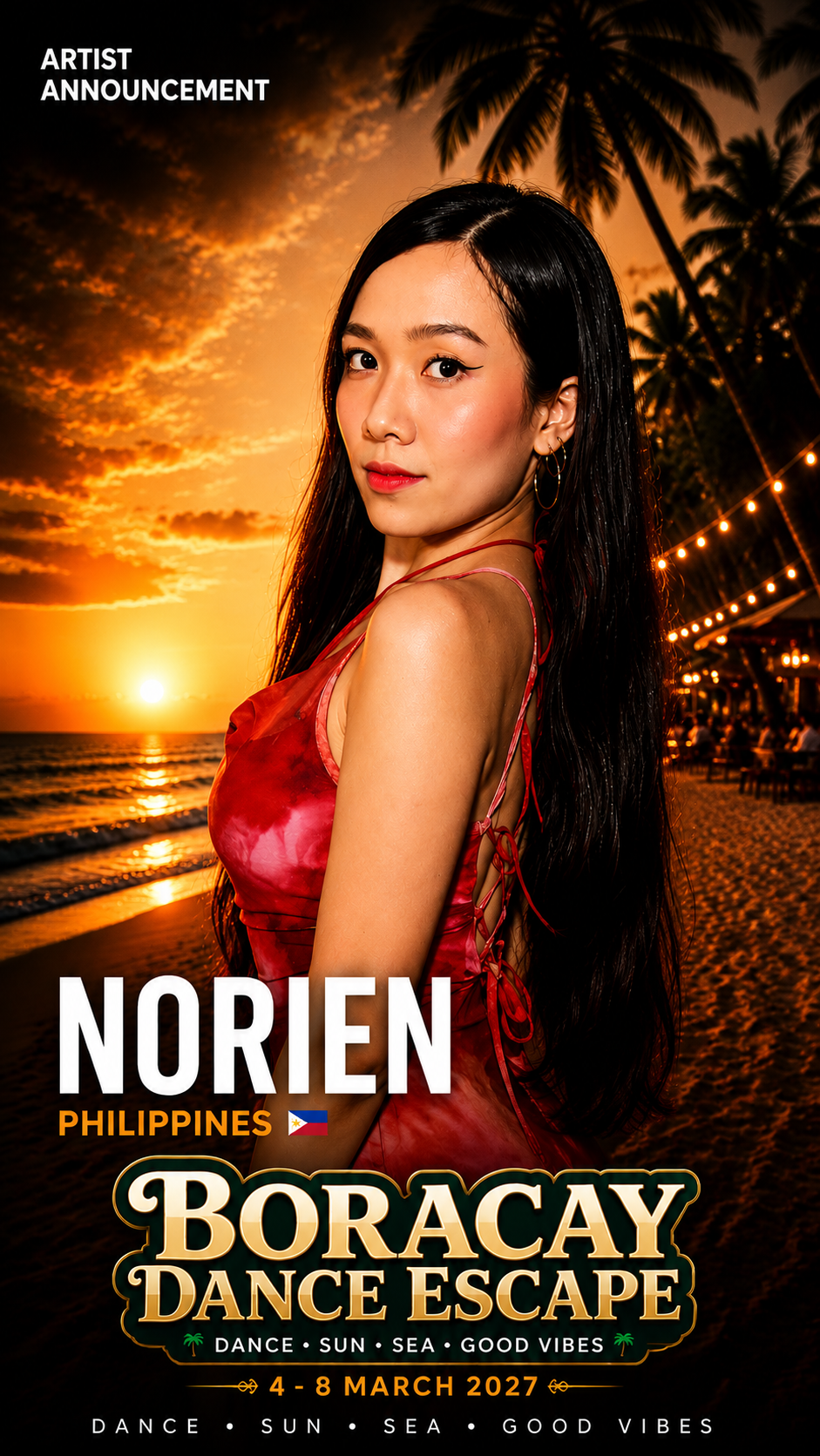 Norien from the Philippines, Salsa and Bachata teacher at Boracay Dance Escape
